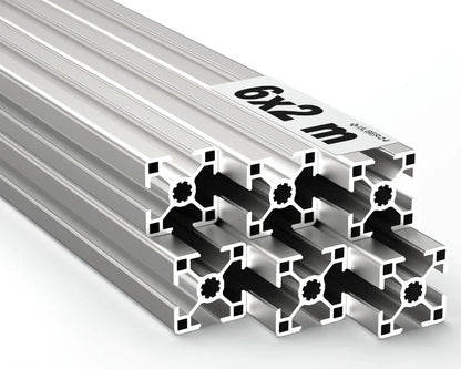 Aluprofile 30x30 Nut 8. 6 mal 2 Meter Sparpaket, Aluminiumprofil 3030, Nutprofile für Konstruktionsprofile