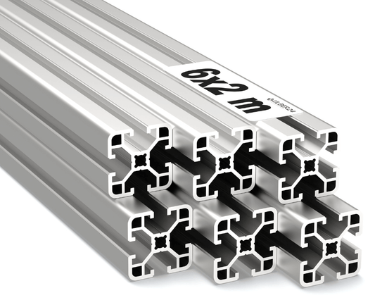 12 Meter in 6 mal 2 Metern Aluprofile 40x40, Aluminiumprofil für stabile konstruktionen, Nutprofile für Montagen 4040 Typ I