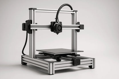 Selbstgebauter 3D-Drucker mit 20x20-Aluprofilgestell, ideal für Hobbyprojekte